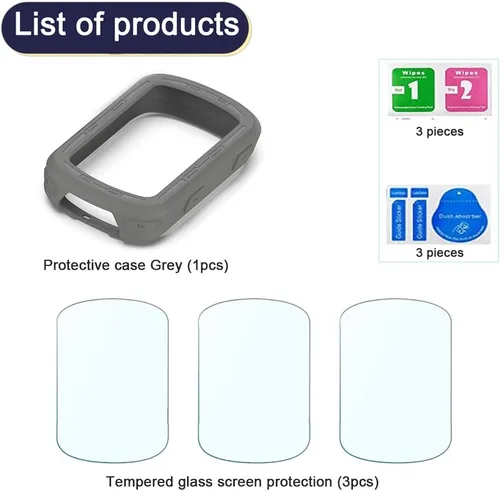 Vista 7 de Protector de pantalla de reloj inteligente compatible con Garmin Edge 840, Solar y Edge 540, funda solar de silicona suave y película protectora