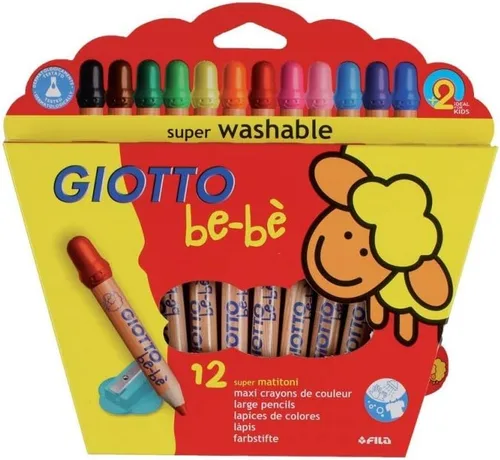 Vista 7 de GIOTTO be-bè Lápices y sacapuntas grandes paquete preescolar para niños pequeños, 36 lápices, colores surtidos, ideal para la escuela y el hogar