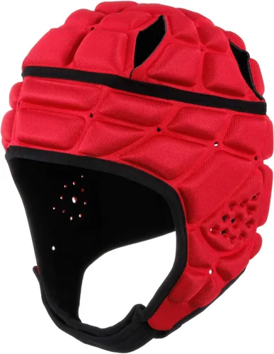 Vista 8 de Surlim Casco de fútbol con bandera de carcasa suave para jóvenes, casco de Negro