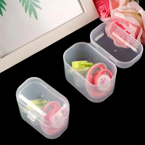 Vista 3 de Accmor Contenedor para chupete - 2 fundas para chupete para viajes, sin BPA, transparente