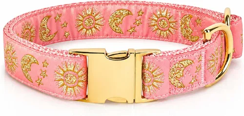 Vista 17 de waaag Pet, Moons Stars Suns - Collar para perro y gato, múltiples diseños Crescent Celestial, collar de correa para perro y gato, tamaño XXS
