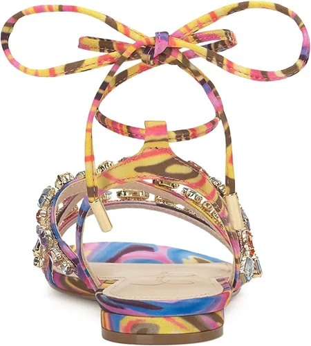 Vista 3 de Jessica Simpson Sandalias planas con cordones Rabenie para mujer