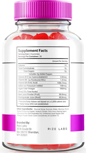 Vista 2 de rize labs - Gomitas Xtremefit Keto ACV para pérdida de peso avanzada, fórmula avanzada, suplemento de vinagre de sidra de manzana (120 gomitas)
