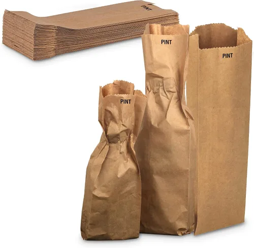 Vista 10 de MT Products Bolsas de vino Kraft de 3.75 x 2.25 x 11.5 pulgadas, bolsas de papel desechables para regalo, paquete de 1000
