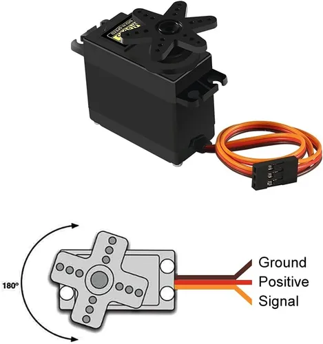 Vista 3 de 4 piezas MG995 RC Servo Moto Metal Gear Servo de alta velocidad Motor servo digital compatible con coche inteligente robot, barco, helicóptero RC