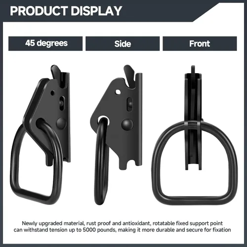 Vista 3 de 12 Piezas de Anclajes de Amarre con Anillo en D para Pista E Accesorios para Pista E para Encerrados Sistema ETrack para Accesorios de Remolque