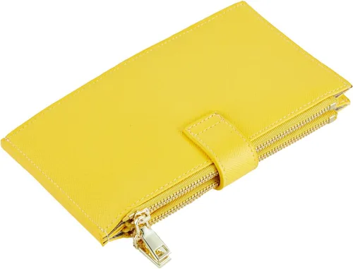 Vista 5 de Travelambo RFID Billetera de mujer con varios compartimientos para varias tarjetas con bolsillo con cierre, talla única