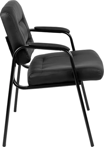 Vista 6 de Flash Furniture Darwin Flash Fundamentals LeatherSoft - Silla de recepción ejecutiva, moderna silla copetuda para sala de estar u oficina