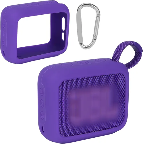 Vista 22 de Funda de silicona Lebakort compatible con altavoz portátil JBL GO 4 (Funda negra)