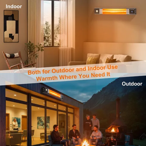 Vista 7 de Uthfy - Calentadores de patio montados en la pared para uso al aire libre, calentadores de 1500 W para patio con control remoto, temporizador