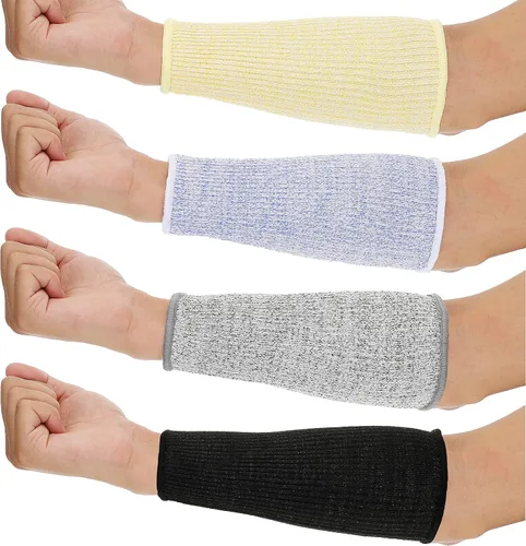 Vista 11 de Neer 4 pares de mangas protectoras para brazos para piel delgada, anticortes, resistentes a quemaduras, funda para antebrazo para cocina y Negro