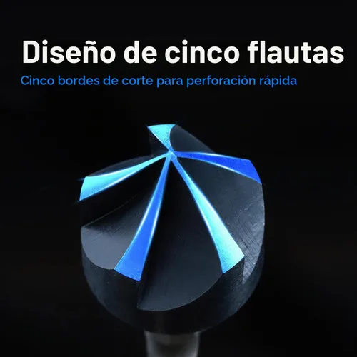 Vista 3 de toolant Broca Avellanadora de Cobalto Noir-Ti de 1/2" (Pro), Recubierta con Nitruro de Aluminio y Titanio con Vástago Hexagonal de Cambio Rápido