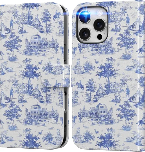 Vista 32 de DEENAKIN Funda tipo cartera para iPhone 15 con tarjetero + clip para efectivo, bloqueo RFID, protección contra caídas de grado militar y obras