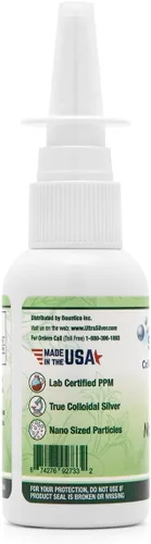 Vista 2 de Ultra Silver ® Spray nasal de plata coloidal 500 PPM Botella de spray vertical de 2 onzas