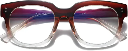 Vista 10 de Bevi Lentes de bloqueo de luz azul, elegantes anteojos de lectura para hombres y mujeres Gris (Gradient Grey)