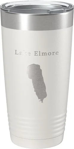 Vista 13 de Lake Elmore Map Tumbler Travel Mug Insulated Laser Engraved Coffee Cup Vermont 20 oz Black