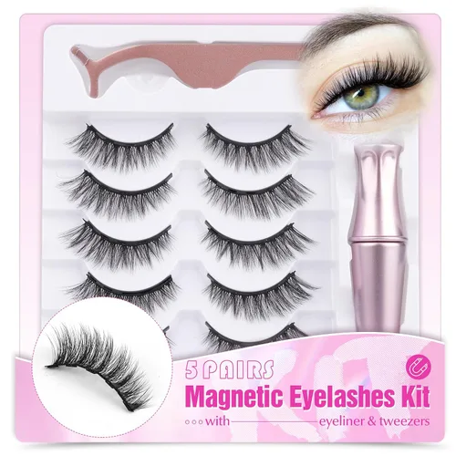 Vista 10 de Mavphnee Pestañas postizas marrones, ojo de gato, aspecto natural, extensión de pestañas rizadas D, banda transparente, pestañas marrones, pestañas