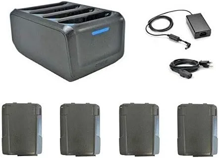 Vista 2 de Zebra/Symbol SAC-TC7X-4BTYPP-01 Kit de cargador con (4) batería de repuesto BT-000318-01 (BTRY-TC7X-46MPP-01) para escáneres Android TC70, TC75