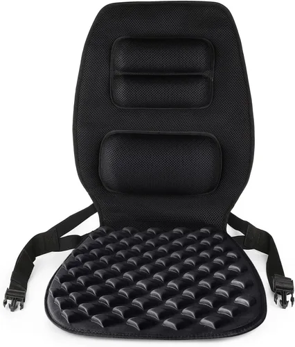 Vista 6 de FOMI Cojín de gel de alta calidad y soporte firme para la espalda, cojín de asiento y almohada torácica superior inferior y lumbar para automóvil