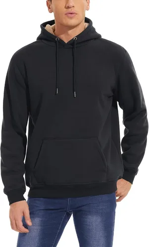 Vista 2 de MAGCOMSEN Sudadera con capucha pesada con forro polar Sherpa para hombre