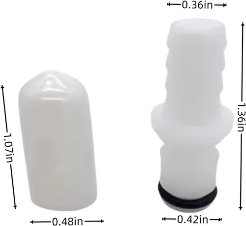 Vista 2 de Stab Heart - 2 tapas + 2 conectores macho M236 para cámaras de aire de cama con número de sueño, repuesto para M-236, se adapta a mangueras de 3/8