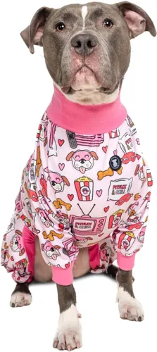 Vista 10 de Pittie Clothing Pijamas para Perro Pit Bull – Mameluco para Perro de Cobertura Completa, Ropa de Pijama Suave para Razas Medianas, Grandes, XL y XXL