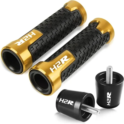 Vista 12 de Para Kawasaki H2 H2R 2015 2016 2017 2018 2019 motocicleta antideslizante manillar mano goma agarres manillar extremos tapa tapón 7/8 pulgadas 0.866