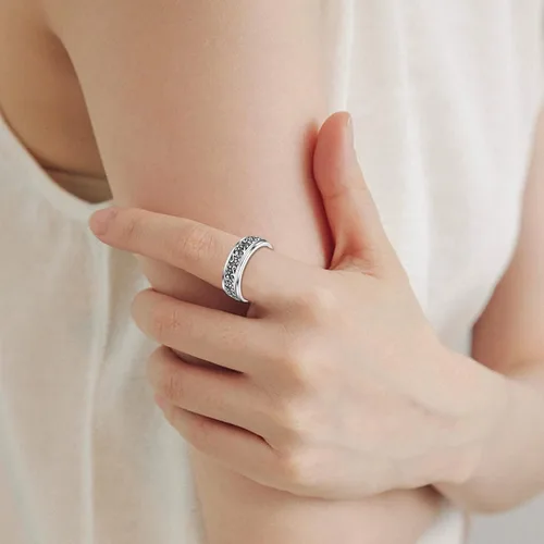 Vista 10 de YAFEINI Anillo giratorio de plata de ley para mujer, nudo celta, girasol, margarita, corazón, árbol de la vida, joyería de regalo para mujeres
