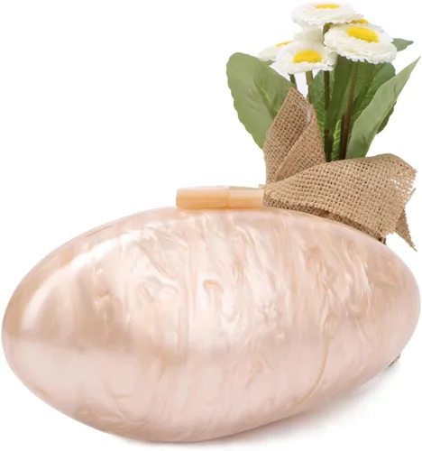 Vista 8 de KUANG! Bolsos de noche para mujer, de acrílico, con forma de mejillón, bolso cruzado de hombro, bolso cruzado de cadena para fiesta de boda