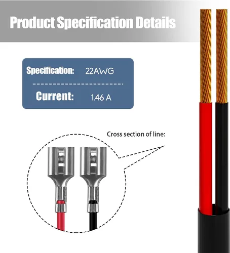 Vista 2 de Cable de alimentación para cámara de sendero, cable de alimentación externo CC de 79 pulgadas compatible con cámara de juego de 0.217 x 0.083 in DC