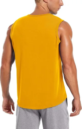 Vista 4 de LecGee Paquete de 3 camisetas sin mangas de gimnasio para hombre, camisetas de entrenamiento muscular, camisetas de fitness