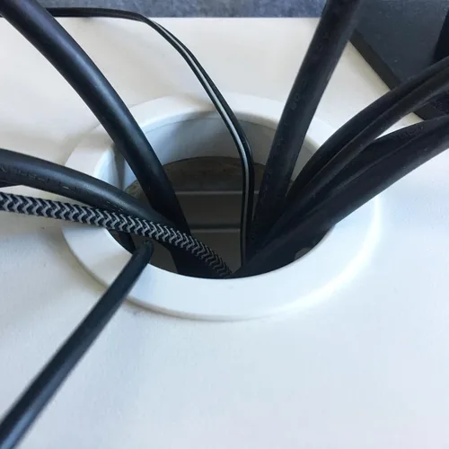 Vista 5 de uxcell Cubierta de agujero para cable, 2 pulgadas/1.969 in, aleación de zinc, para cable de escritorio, ojales para oficina, PC, organizador