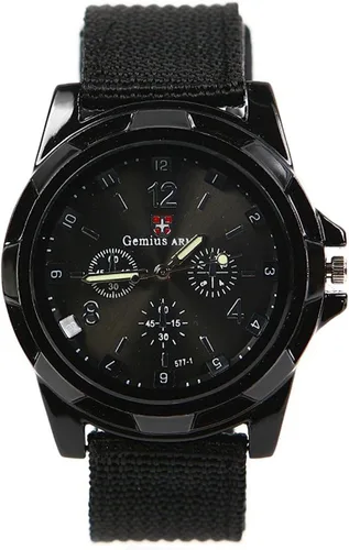 Vista 2 de Reloj deportivo para hombre, estilo militar, militar, piloto, correa de tela