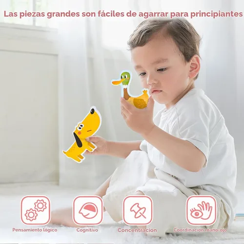 Vista 6 de TOI Rompecabezas de piezas grandes para niños de 2 a 4 años, rompecabezas
