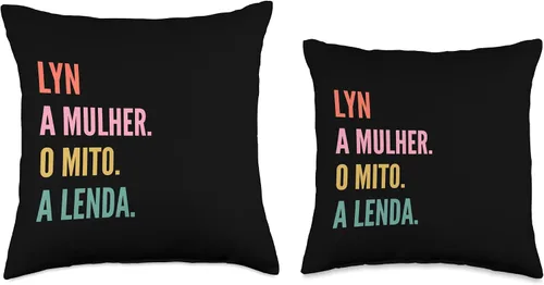 Vista 3 de Funny Portuguese First Name Design - Lyn Throw Pillow