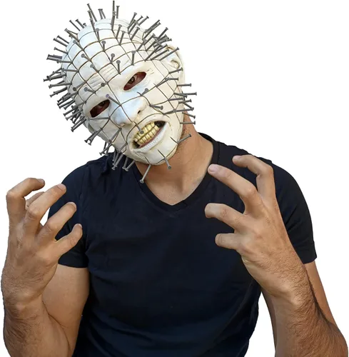 Vista 2 de Ghoulish Productions Máscara de monstruo de terror Hellraiser III para hombre, accesorio para disfraz de Halloween