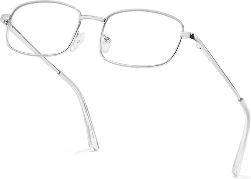 Vista 8 de IGnaef Gafas falsas de moda sin receta para mujeres con bloqueo de luz azul rectangular marco de metal IF8733