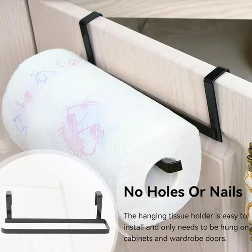 Vista 6 de Soporte para toallas de papel debajo del gabinete, plancha debajo del gabinete, soporte para toallas de papel para cocina, baño, caravana, 9.3 x 4.7