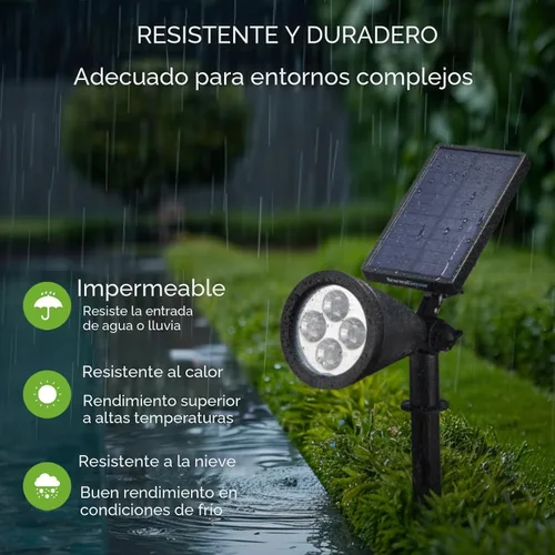 Vista 5 de InnoGear 1 foco solar al aire libre para poste de bandera jardín patio Blanco cálido