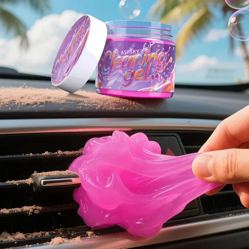 Vista 12 de ASFSKY Gel de limpieza de coche (verde, magnolia), masilla de limpieza universal de polvo, limpiador de interior de coche, removedor de polvo