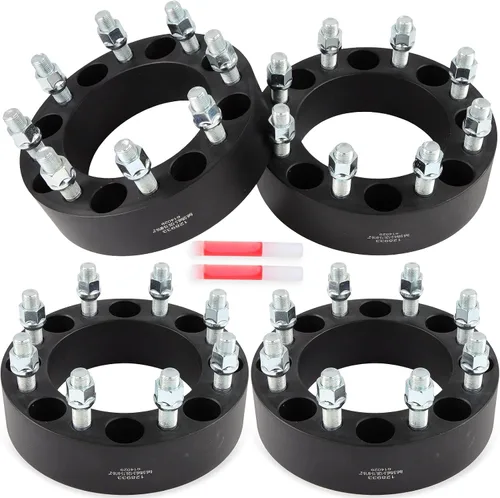 Vista 9 de ECCPP Espaciadores de rueda de 8 x 6.5 a 8 x 6.5 pulgadas, 8 lengüetas para Dodge Ram 3500 1994-2010 para Ford E-350 Econoline 1978-2000 con pernos