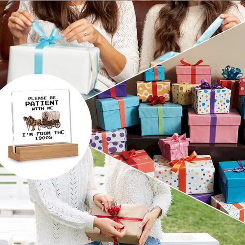 Vista 7 de Divertida placa acrílica retro de regalo para amigos, compañeros de trabajo, regalos occidentales para mujeres, hombres, mejores amigos, decoración