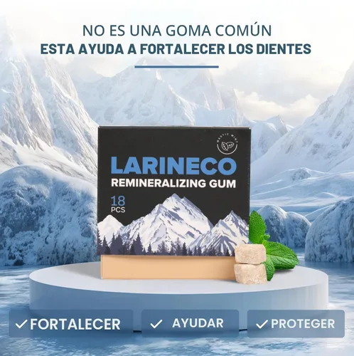 Vista 2 de Larineco - Goma de mascar remineralizante con nanohidroxiapatita y xilitol - Goma de xilitol sin azúcar, sin plástico, sin colorantes, sin