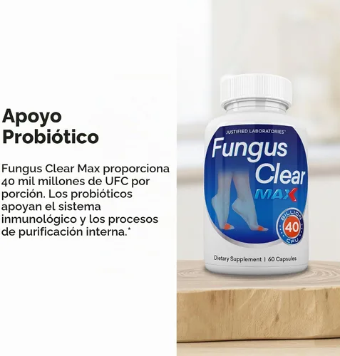 Vista 4 de Justified Laboratories Fungus Clear Max - 60 cápsulas - Fórmula probiótica con 40 mil millones de UFC - 30 porciones