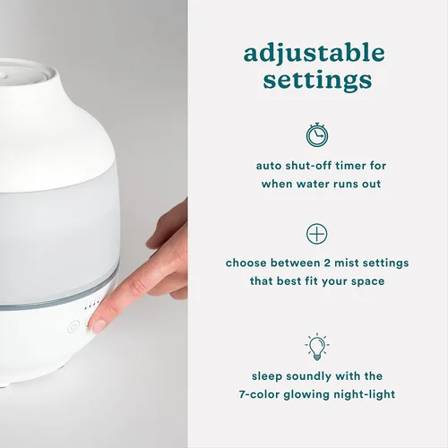 Vista 3 de Humidificador Homedics TotalComfort – Humidificadores de aire grandes para dormitorio, plantas, oficina – Niebla fría, almohadillas de aceite