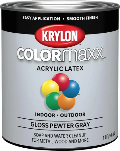 Vista 12 de Krylon K05647007 COLORmaxx - Pintura acrílica de látex para uso en interiores y exteriores, 1 cuarto de galón (paquete de 1), negro, 31 onzas