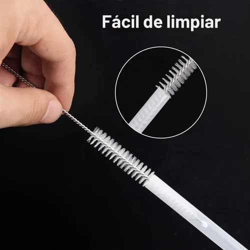 Vista 5 de 6 popotes de repuesto con 2 cepillos de limpieza para termo de hierro