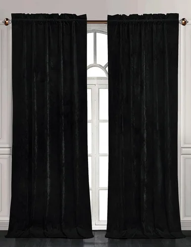 Vista 13 de Chezmoi Collection Lux - Juego de 2 paneles de cortinas de terciopelo triturado beige, 72 pulgadas de largo, para oscurecer la habitación, cortinas