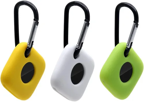 Vista 9 de DAYJOY - Juego de 3 fundas protectoras de silicona suave y flexible compatibles con Tile Mate 2022, funda antiarañazos con mosquetón para Tile Mate