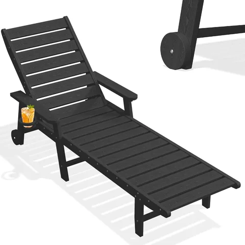 Vista 20 de PLUUV Tumbona de piscina al aire libre con soporte para tazas, azul Aruba Azul (Aruba Blue)